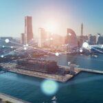 Digitalisierung im Hafen: Infrastruktur und Hafenanlage mit vernetzter Technologie visualisiert